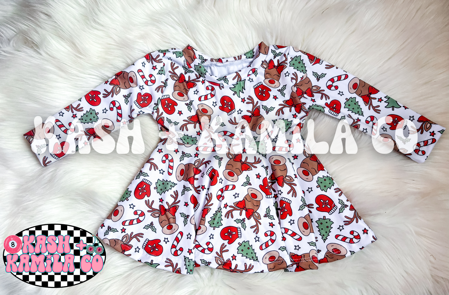 RTS Long Sleeve Reindeer Peplum