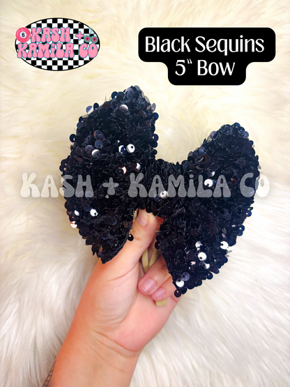 PREORDER Sequins Bows & Piggies (4) | (Clip/Nylon)