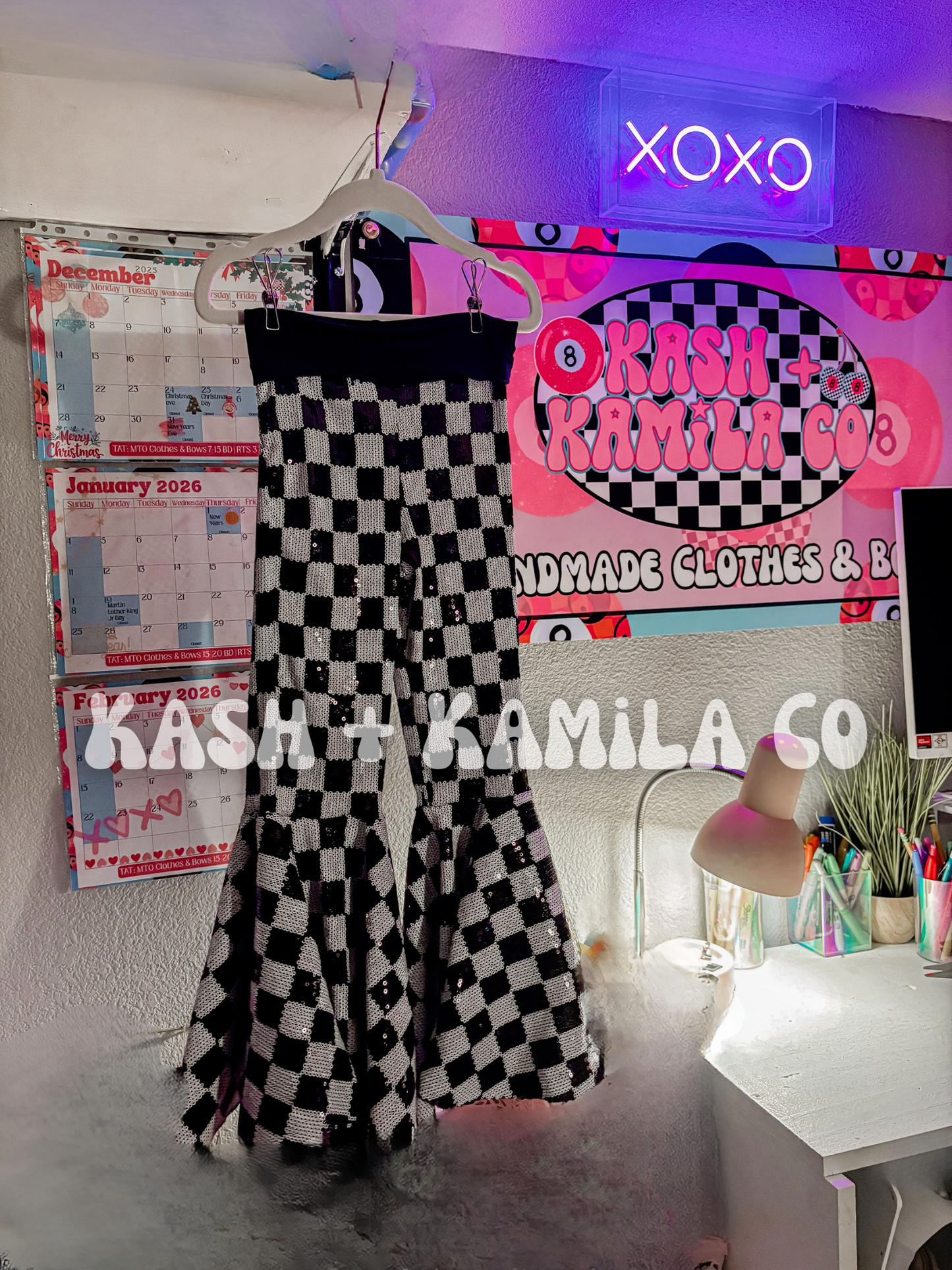 DROP Checkered Sequins Bells