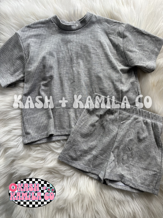 RTS Gray Rib Comfy Set 9-12m