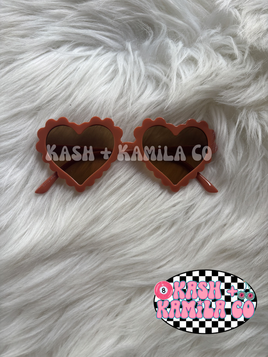 RTS Heart Sunglasses Burnt Orange