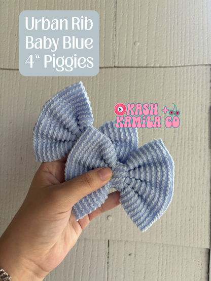 MTO URBAN RIB - Solid Colors (4) | Bows & Piggies (Clip/Nylon)