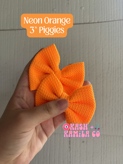 MTO Red/Orange Shades Bows & Piggies (Clip/Nylon)
